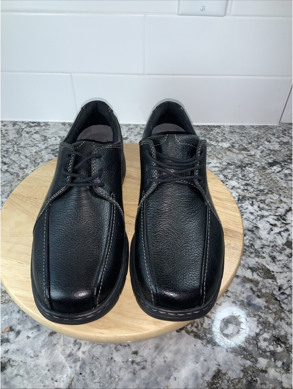 Dunham Men's Black Leather Lace Up Oxford Dress Shoes Sz 9D